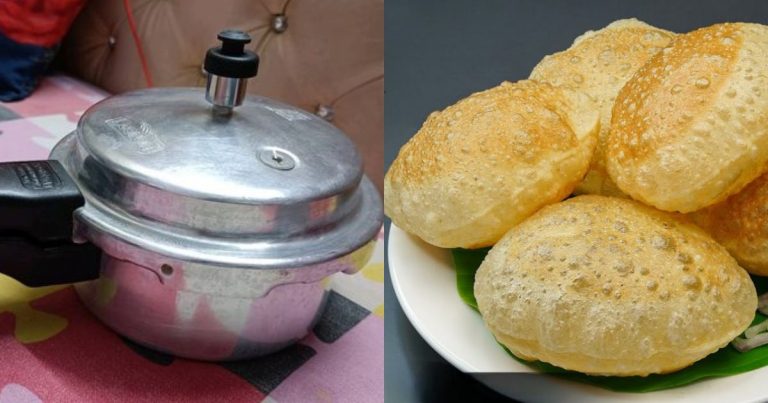 Poori making using pressure cooker